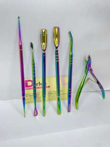 Empujador de cutículas de uñas de acero inoxidable de doble punta Piel muerta Manicura Pedicura Empujadores Esencial Nail Art Cuchara Removedor Nipper - Product Image 3