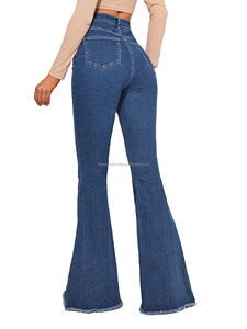 Pantalones de mujer Estilo de fondo de campana Transpirable Secado rápido Ajuste Recto Jeans para mujer Tallas grandes Aceptar Servicio OEM - Product Image 2