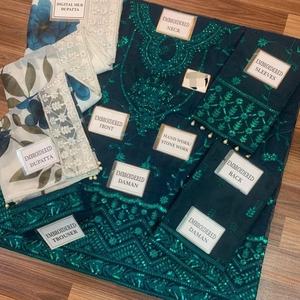 2022 Pakistanais Designer De Luxe Collection Salwar Kameez Organza Costume pour Adultes D'été De Mariage De Luxe Tissu Robe Vente - Product Image 3