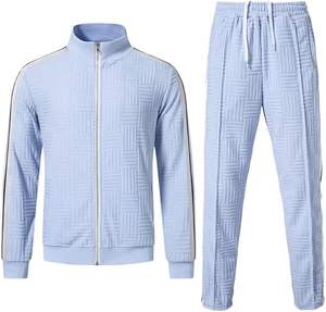 Venta caliente personalizado Unisex Zip-up Training Chándal Conjunto Transpirable Impreso Jogging Trajes con Logo para Hombres - Product Image 2