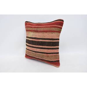 Oreiller en laine patchwork multicolore Kilim 14x14 pouces Coussin décoratif de luxe Vintage Fluffy Leaves Pattern Portable Bedding - Product Image 4