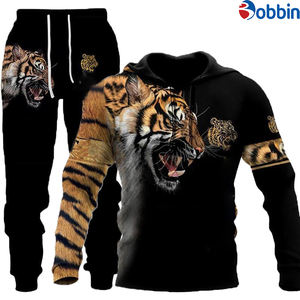 Conjunto de Ropa Masculina de Moda, Conjunto de 2 Piezas para Hombre de Invierno, Pantalones Deportivos y Sudadera con Estampado de Tigre 3D Personalizado, Conjunto Deportivo Informal de Talla Grande - Product Image 5