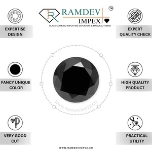 Sélection de luxe de qualité AA bijoux fins 3.50-3.70mm diamants naturels traités noirs finition brillante pierres en vrac - Product Image 3