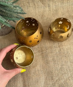 Bougeoir en or Hurricane avec couvercle en verre pour bougie, support de bougie conique en métal pour la décoration de table de mariage - Product Image 1