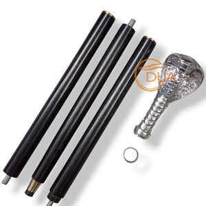 Phong cách cổ rắn hổ mang rắn mía đi bộ dính với một trục gỗ màu đen làm bằng tay và tay cầm bằng nhôm. - Product Image 3