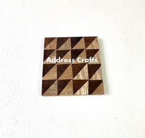 Posavasos cuadrado de madera con resina blanca con diseño de patrón a cuadros Posavasos y esteras Sombra natural para regalo de Navidad Usado - Product Image 3