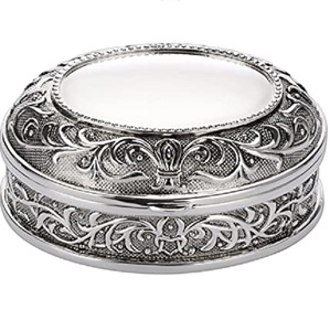 Meilleure qualité métal rond gravure travail maquillage Kit boîte de rangement filles femmes boîte à bijoux maison collier boucle d'oreille boîte à souvenirs - Product Image 5