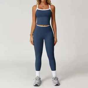 Conjuntos de Yoga de Alta Calidad al por Mayor, Traje de Yoga para Mujer, Ropa Deportiva, Conjunto de Yoga Atlético para Gimnasio, el Mejor Estilo, Moda Femenina, Transpirable - Product Image 5