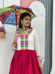 Navratri Special Long Gown With Gamthi work with multi <b>gota</b> patti and kodi lace touch up - Product Image 6