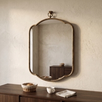 Miroir mural en fer doré, miroir décoratif en métal, miroir suspendu vintage, miroir d'appoint, miroir décoratif, décoration intérieure d'hôtel