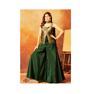 Nouvelle collection Designer lançant un costume Banarsi 3 pièces prêt à l'emploi Kurti-Plazzo Dupatta coton longueur au sol vêtements de fête modernes - Product Image 1