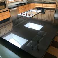 Dalles et carreaux en granit noir absolu du fabricant direct Comptoirs polis au design moderne Grande dalle à bas prix