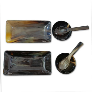 Juego de cucharas y cuencos de cuerno de búfalo Natural de alta calidad, estilo medieval hecho a mano para fiestas, disponible en lotes al por mayor - Product Image 1