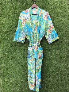 ชุดกิโมโนผ้าฝ้ายแท้สำหรับผู้หญิง, เสื้อคลุมอาบน้ำสไตล์อินเดียพร้อมเปิดคอปกสำหรับสวมใส่ในชีวิตประจำวัน - Product Image 3