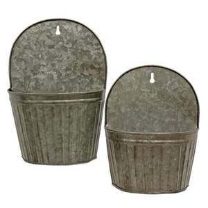 Florero de pared de Metal galvanizado de alta calidad, maceta colgante de granja rústica para decoración de interior y exterior para el hogar y el jardín - Product Image 6