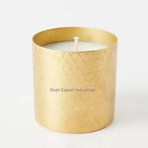 Tarro de vela de metal de último diseño en forma ovalada de color dorado para eventos en casa, decoración de iluminación de mesa, tarro de vela - Product Image 5