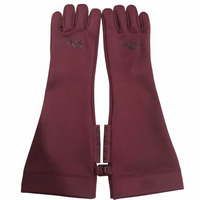 Muslime Arab Black Glove für Frauen Sun Proof Arm Cover Druck Langarm Ärmel Voll finger Arabian Hijab Handschuhe