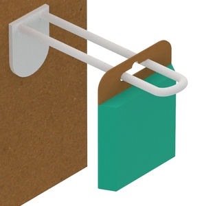 Gancho de doble pantalla blanco de 125 mm con pinchos - Product Image 2