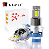 DIINII Phare LED D4S/R 180W 18000LM à double tube en cuivre 12V IP65 étanche LED Canbus universel pour voiture