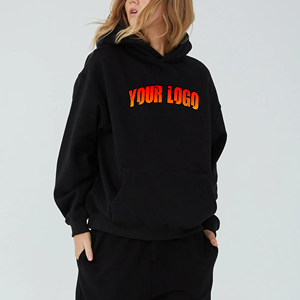 OEM/ODM Custom Printed Front 100% Cotton Oversized <b>Drop</b> Shoulder Heavyweight 500GSM Women's Hoodies Long Sleeve Streetwear - Product Image 1