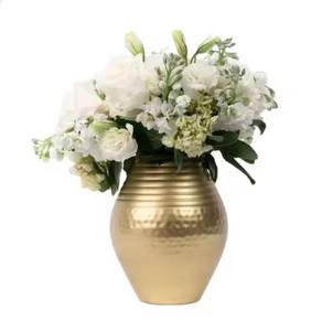 Vase à fleurs en métal doré fini en métal dessus de table Vase à fleurs Pots pour la maison mariage pièce maîtresse décor forme moyenne vente chaude - Product Image 5