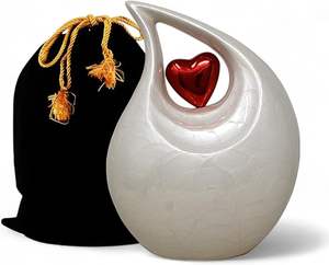 ต่างหูทองเหลืองสีขาวมุกรูปหยดน้ำตาแบบอเมริกันใส่เถ้ากระดูกสำหรับผู้ใหญ่เป็นมิตรต่อสิ่งแวดล้อม - Product Image 3