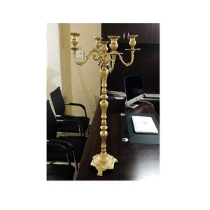 Embossed Design Candelabra for Wedding Centerpieces Decoration Antique Gold Floor Handmade <b>Candle</b> Stand for Christmas Decoration - Product Image 2