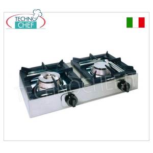 Cuisinière à gaz professionnelle de table, 2 brûleurs - Product Image 1