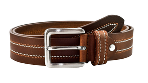 Cinturón de cuero genuino personalizable de Venta caliente con hebilla de acero Estilo formal Tamaños disponibles-Venta al por mayor - Product Image 3