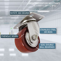 Roues résistantes à la chaleur de roulettes de résine phénolique de 2.5 pouces pour la boulangerie