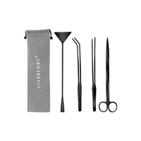 Top qualité Aquarium nettoyage 4Pc noir ensemble d'outils plante aquatique réservoir de poissons outils de plantes Aquarium longue trousse à outils LIVERFORT INDUSTRIES