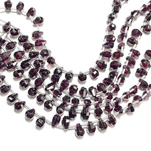 Cuentas de Briolette con forma de gota facetada de granate, gotas de lágrima de piedras preciosas naturales, cuentas al por mayor para joyería - Product Image 5