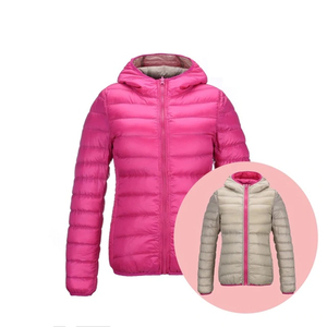 Chaquetas de plumón para mujer, chaqueta de plumón ultraligera, chaquetas de plumas para mujer, abrigos cálidos ligeros reversibles de doble cara - Product Image 4