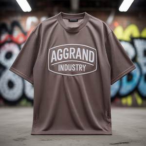 เสื้อยืดถักระบายอากาศได้ดีสำหรับผู้ชายเสื้อถักตาข่ายโพลีเอสเตอร์แขนครึ่งไซส์ใหญ่พิเศษหลายสี - Product Image 3