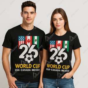 T-shirt promotionnel unisexe durable pour hommes sur mesure imprimé 100% coton respirant coupe du monde coupe ample imprimé - Product Image 2
