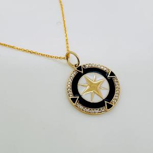 14K จี้เพชรสำหรับปลูกในห้องปฏิบัติการเข็มทิศทองคำสร้อยคอเพชรสำหรับงานแต่งงานสร้อยคอสำหรับผู้หญิงสำหรับเครื่องประดับครบรอบ - Product Image 3