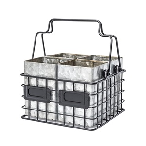 Porte-ustensiles enduit de poudre blanche Forme ronde Caddy de couverts design Vente à chaud Caddy d'ustensiles de cuisine - Product Image 6