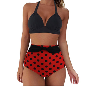 Conjunto de Bikini con tirantes de pecho alto y estampado para mujer, traje de baño de dos piezas, conjuntos de Bikini para mujer - Product Image 1