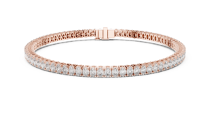 Pulsera de tenis de lujo con diamantes cultivados en laboratorio de corte ovalado Veloria en oro rosa de 10K, Eterna Glow - Product Image 4