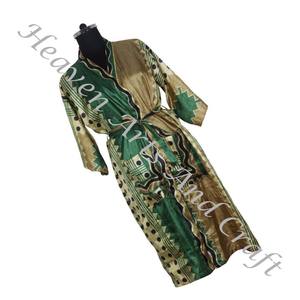 KL002 2024 primavera mujer Vintage Sari Kimono manga larga elegante multicolor ropa de playa largo Vintage seda Vintage Sari Kimono - Product Image 2