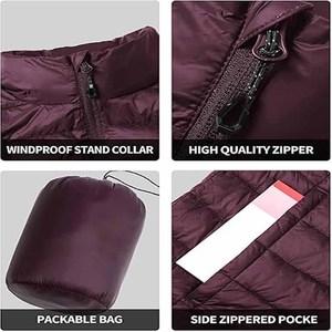 Blouson matelassé pour homme, col montant, couleur noire, design personnalisé pour la saison hivernale - Product Image 6