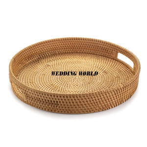 Bandeja de servicio de ratán elegante, plato de diseñador hecho a mano de excelente calidad, bandeja de servicio de ratán nueva elegante clásica - Product Image 3