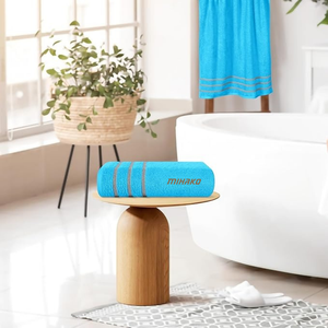 Ensemble de 6 serviettes de bain en coton éponge gris personnalisé, écologique, respirant, séchage rapide, ultra doux, absorbant, y compris des tapis de baignoire, hôtels - Product Image 6