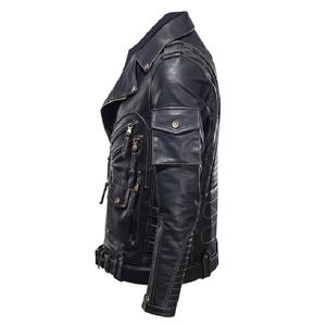 Chaqueta de cuero de motorista para hombre, chaquetas de cuero de motorista personalizadas, proveedor al por mayor, chaqueta de Letterman para hombre de Pakistán - Product Image 4