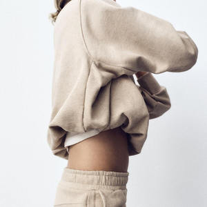 Sudadera cárdigan con cremallera para mujer, chándal con logotipo personalizado alto 2025, trajes deportivos informales para mujer, sudadera de tendencia a la moda - Product Image 5