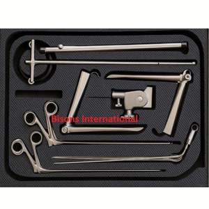 Kit chirurgical de laryngoscope ENT BISONS en acier inoxydable, manuel, auto-serrant, avec fibre optique, pour la vente en gros - Product Image 1