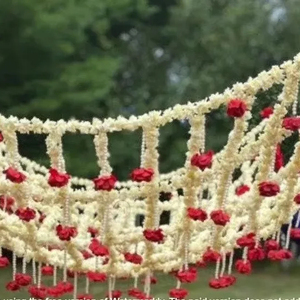 Chadar de mariage pour l'entrée de la mariée, avec des fleurs de jasmin, pour la photographie, chadar indien de mariage, différents modèles de chadar de mariée avec fleurs - Product Image 1