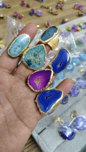 แหวนดรูซี่หินโมราผสมธรรมชาติสไตล์คลาสสิกตลาดกลางคืนแผงลอยวัสดุโลหะผสมขายส่งสำหรับของขวัญและงานเลี้ยงโอกาส - Product Image 4