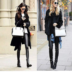 Pantalones de Cuero Personalizados para Mujer, Pantalones Elásticos de Cintura Alta, Diseño Elegante, Ropa Moderna, Pantalones de Cuero de Primera Calidad para Mujer - Product Image 4