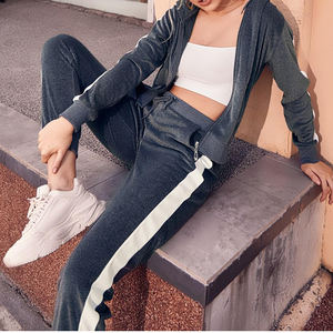 Excellent Choice for Both Casual Wear and Loungewear Hoodie Velvet <b>Cheap</b> Custom Zipper Hoodie Sweatshirts and <b>Joggers</b> Sets Women - Product Image 4